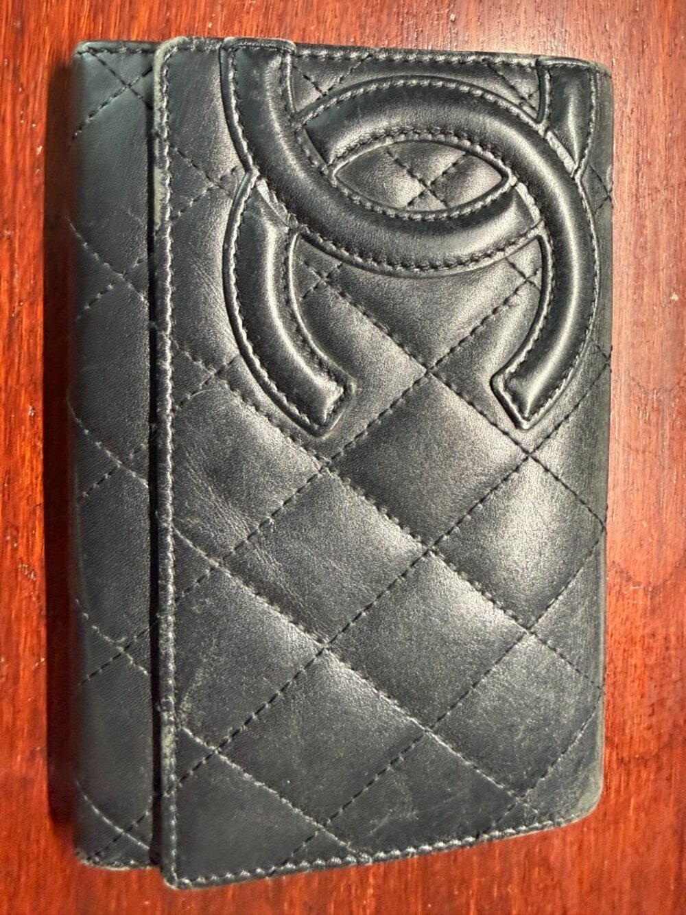 Authentic Vintage CHANEL Quilted Wallet – Black / Pink Interior